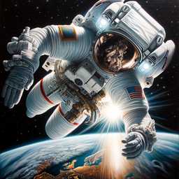an astronaut, acrylic painting generated by DALL·E 2